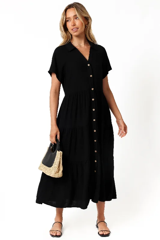 Natalya Midi Dress - Black