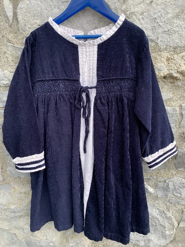 Navy cord dress   6-7y (116-122cm)