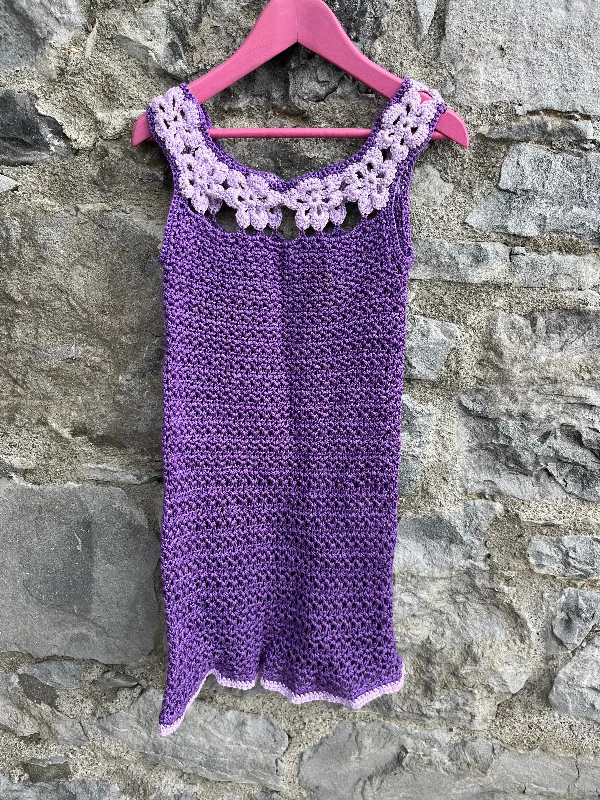 Purple crochet pinafore  9y (134cm)