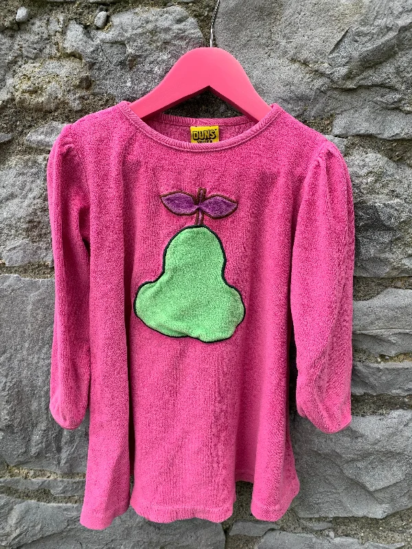 Velour dress with a pear  3y (98cm)