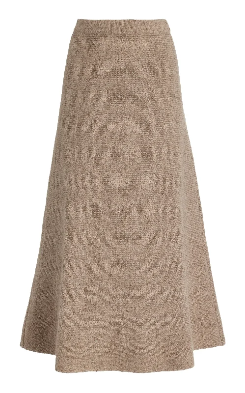 Eden Knit Maxi Skirt in Oatmeal Multi Cashmere