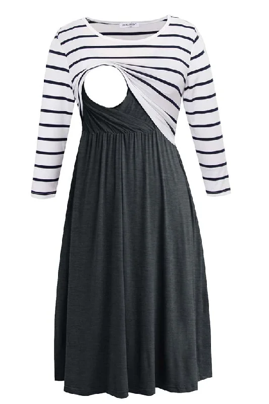 White Stripe-Deep Grey