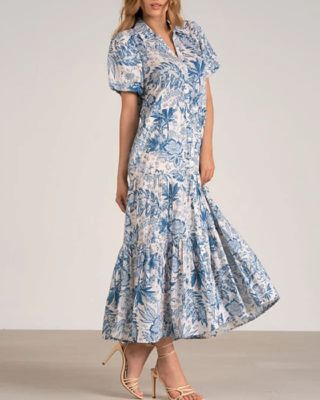 2024 Elan Floral Midi Shirt Dress - Vp5862