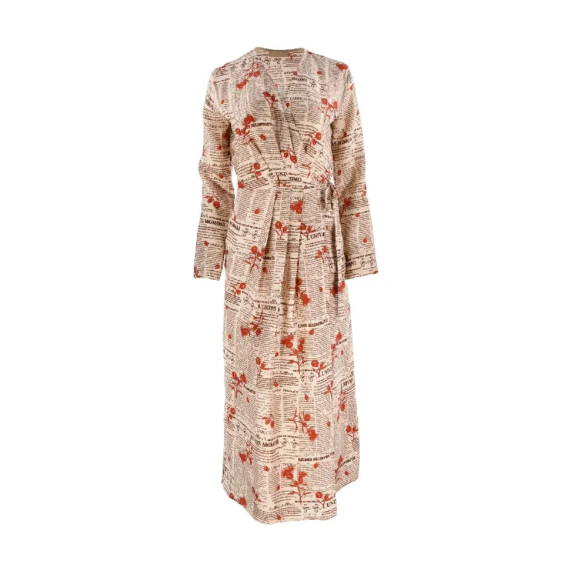 Momoni Women's Logo Print Wrap Maxi Dress