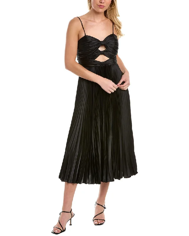 AMUR Afra Pleated Cocktail Dress