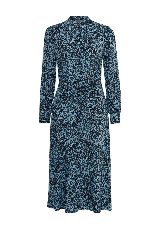 b.young Floral A-Line Shirt Dress, Blue Bell