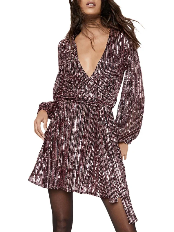 Bellissa Womens Sequined Mini Cocktail and Party Dress