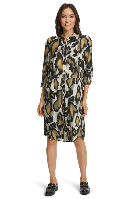 Betty Barclay Animal Print Shirt Dress, Black Multi