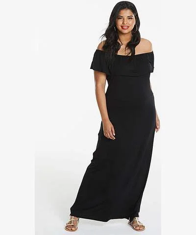 Black Bardot Maxi Dress