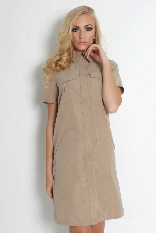 Bliss Beige Shirt Dress