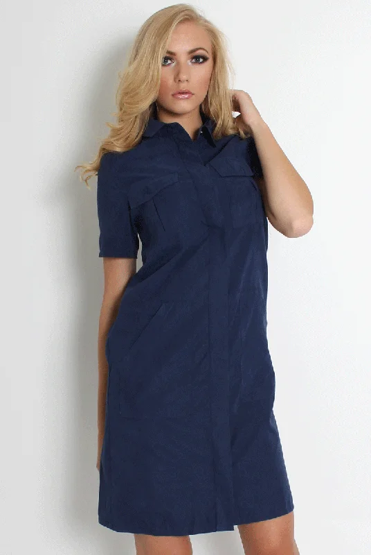 Bliss Navy Shirt Dress