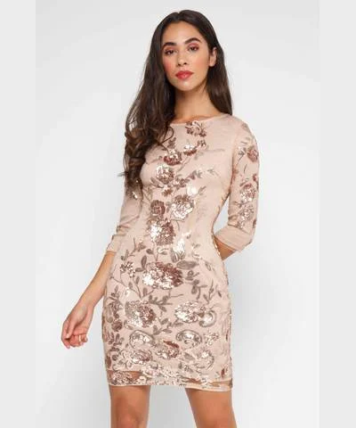 Blush Sequin Bodycon Dress