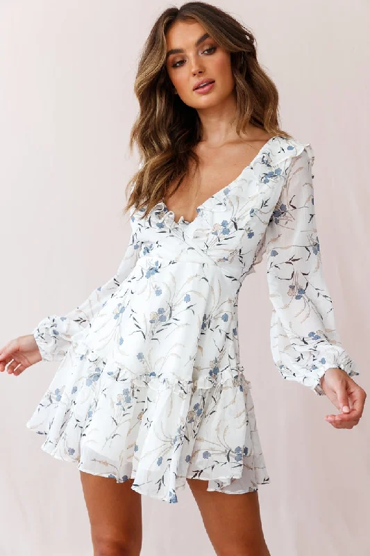 Brentwood Lace Up Babydoll Dress White