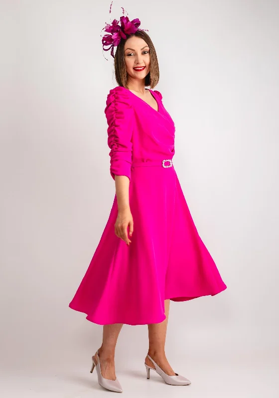 Coco Doll Veder Ruched Sleeve Dress, Pink