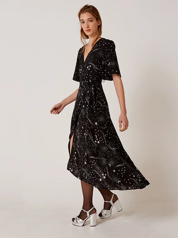 Cosmo Wrap Dress Black