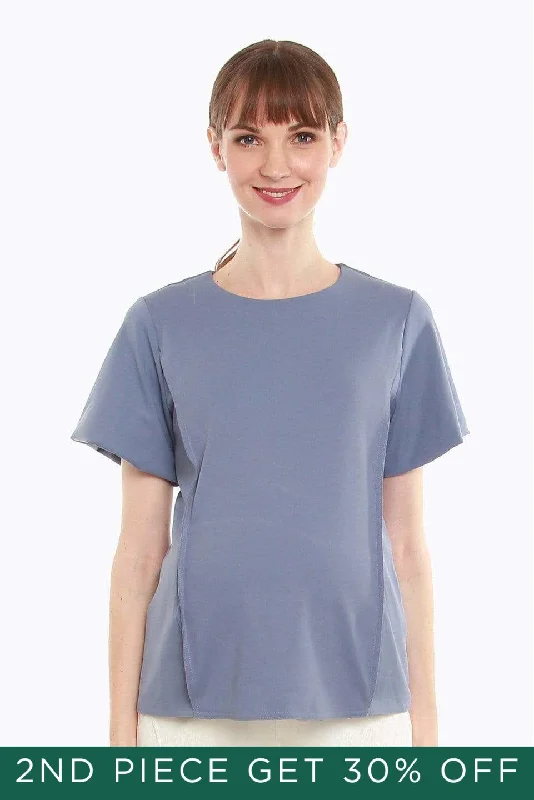 Cynara Nursing Top Pigeon Blue