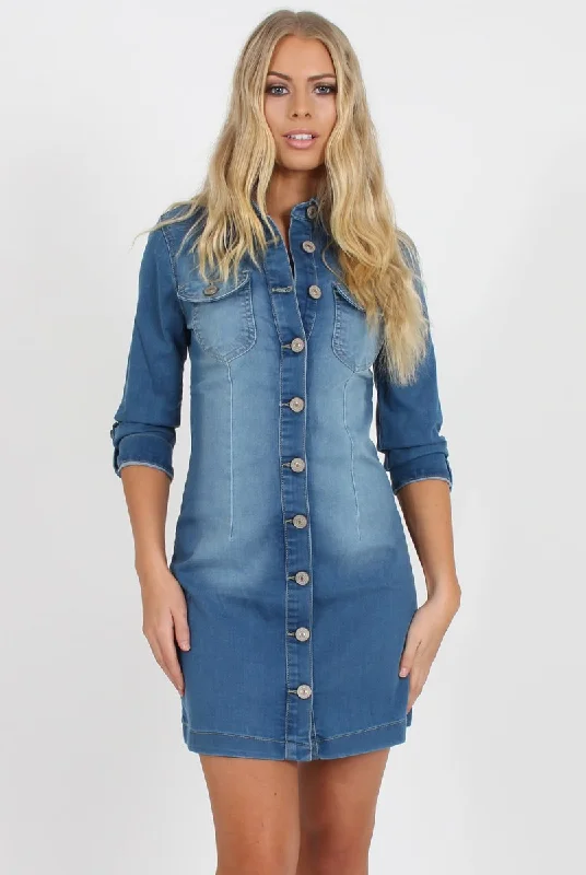 Denim Shirt Dress - Carly