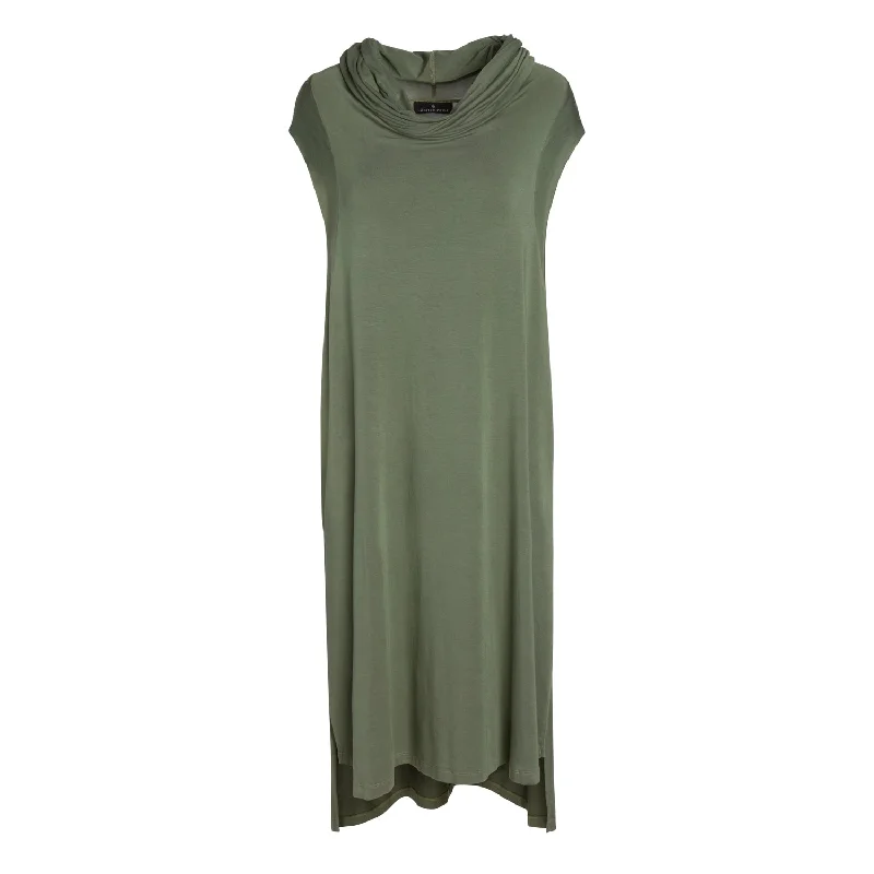 Unisex Sustainable Modal Echape Long Top/Dress in Olive Green