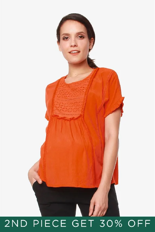 Eila Nursing Top Tangerine