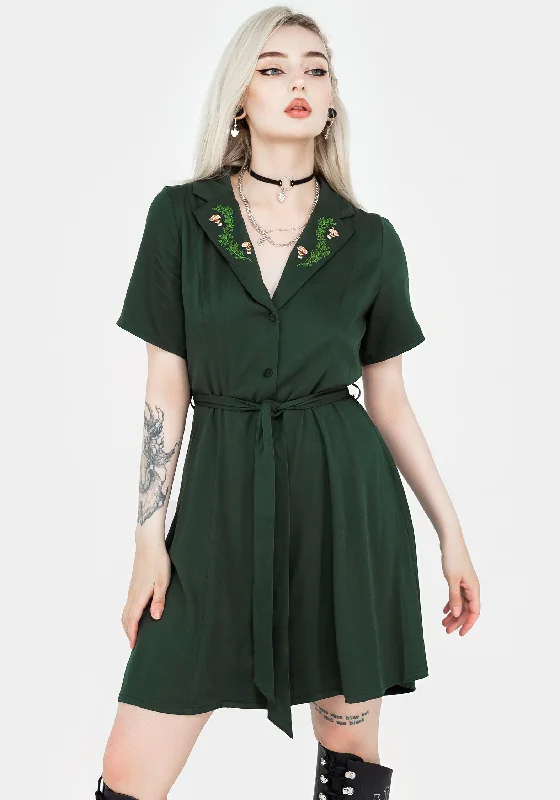 Fable Button Up Mini Shirt Dress