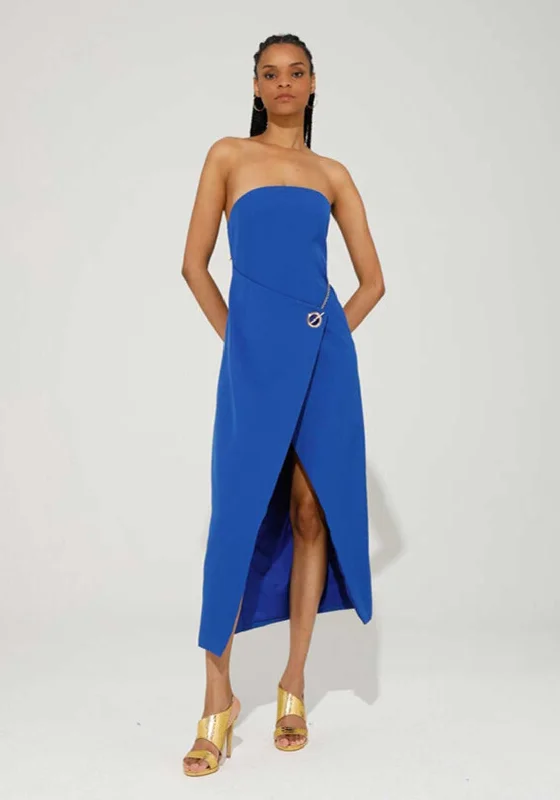 Goa Goa Ella Strapless Chain Wrap Pencil Dress, Blue