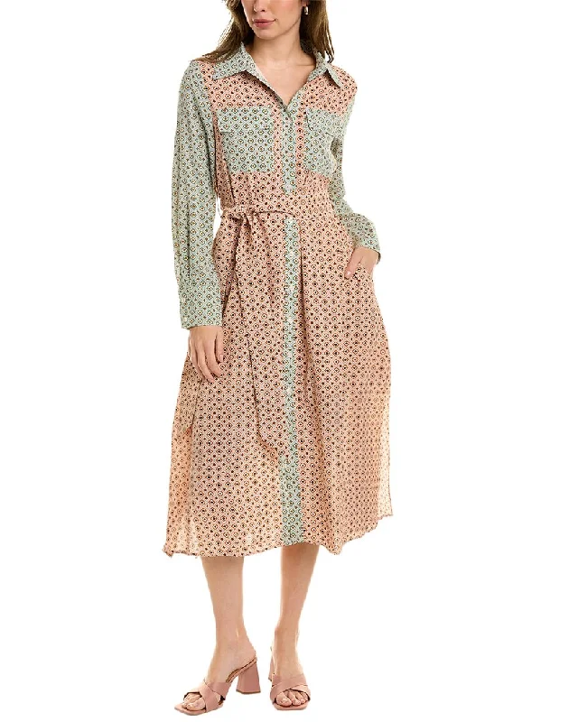 Gracia Contrast Print Shirtdress