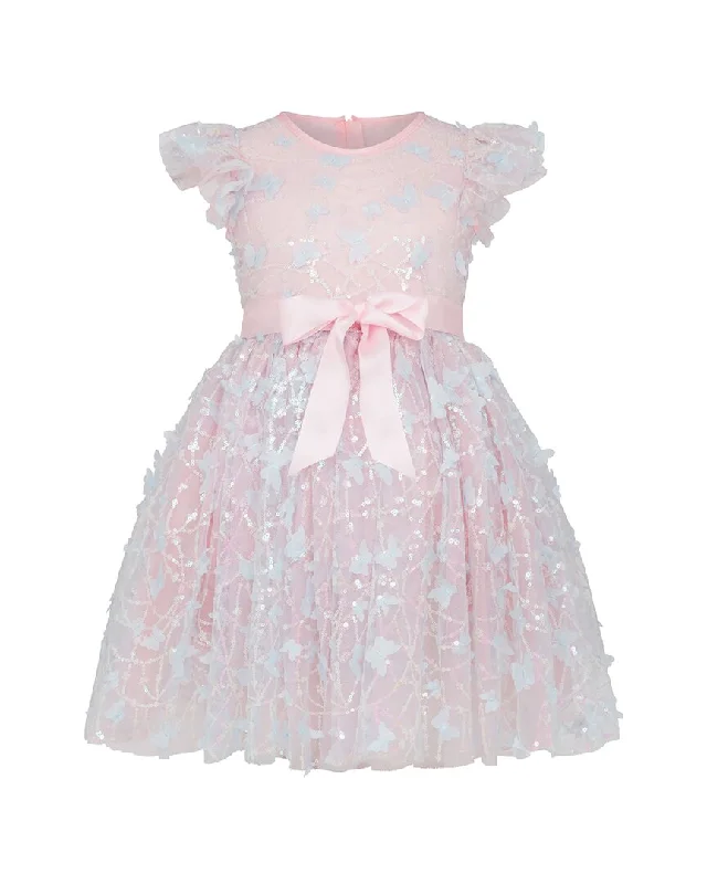 Holly Hastie Butterfly Sequin Embroidered Tulle Party Dress