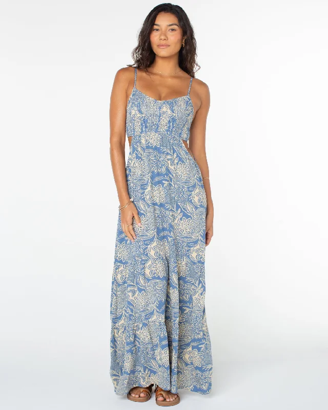 Hot Tropics Maxi Dress - Infinity Blue Lotus Batik