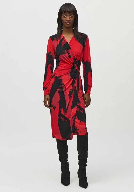 Joseph Ribkoff Printed Wrap Dress, Black Multi