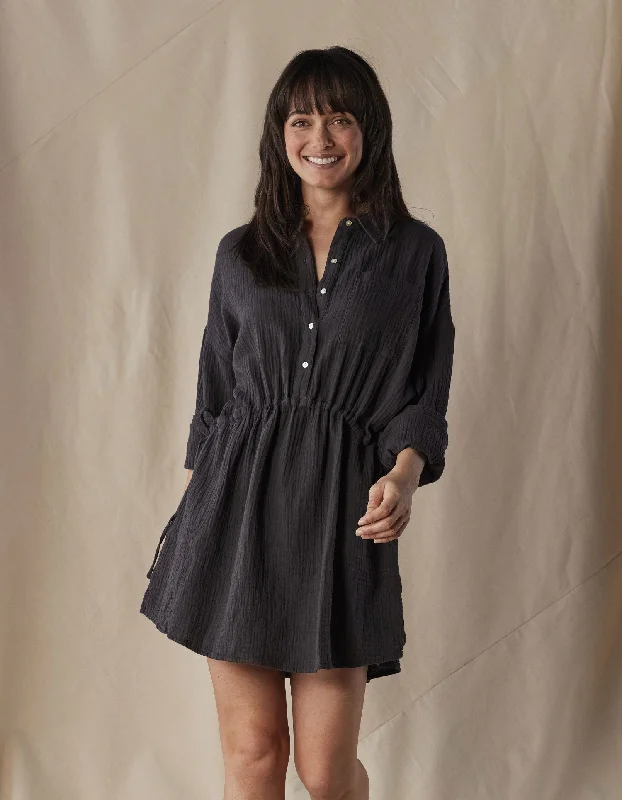 Kalo Shirt Dress in Phantom