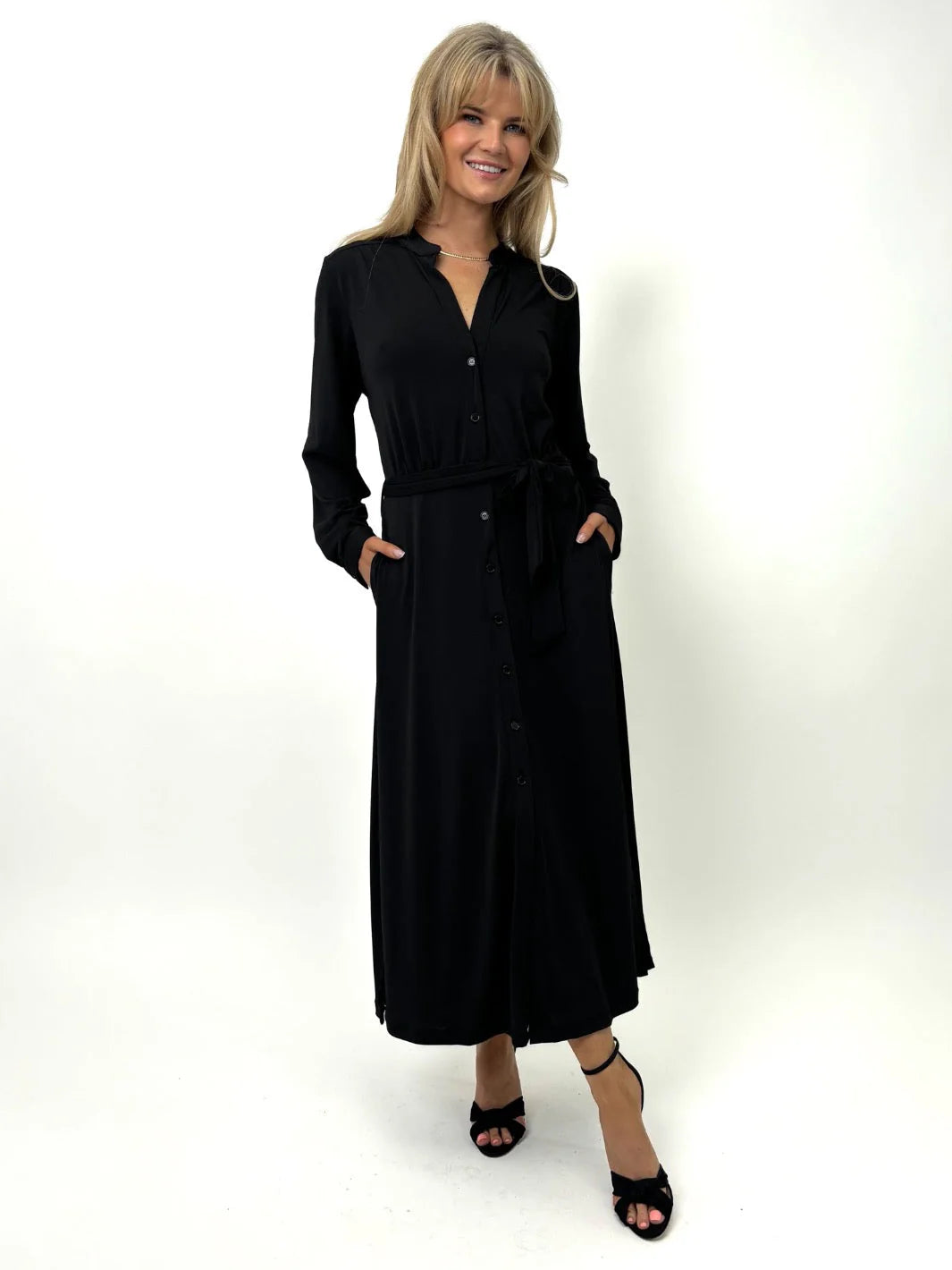 Kate & Pippa Capri Midi Shirt Dress, Black