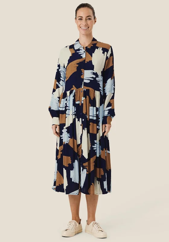 Masai Nejane Print Shirt Dress, Maritime Blue Multi