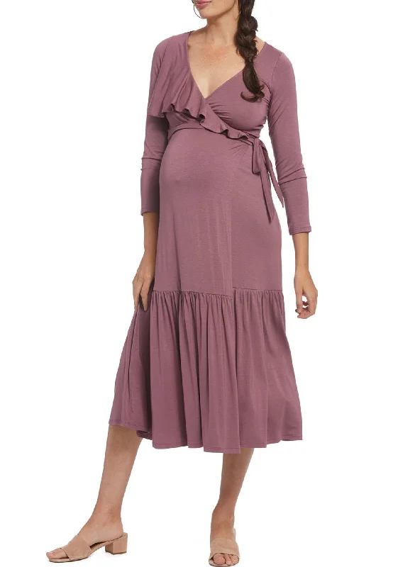 Nadine Maternity Wrap Dress - Cameo