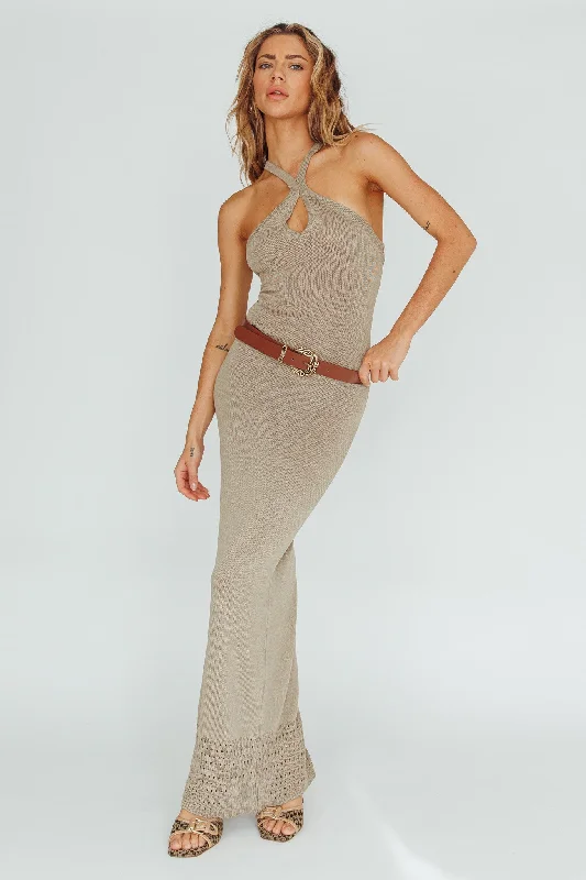 Nalu Keyhole Knit Maxi Dress Sand