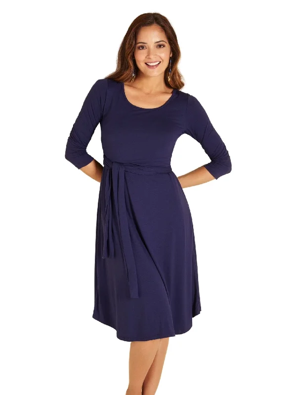 Naomi Maternity & Nursing Dress - Eclipse Blue