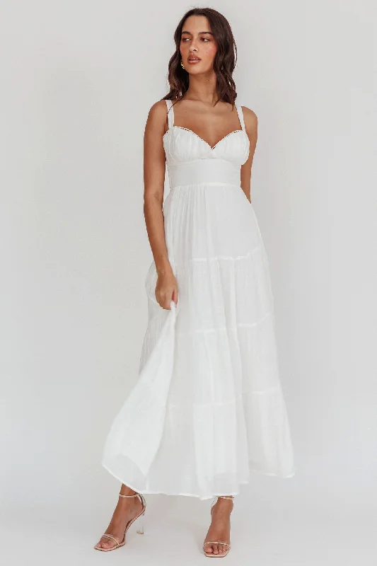 Neptune Cut Out Back A-Line Maxi Dress White