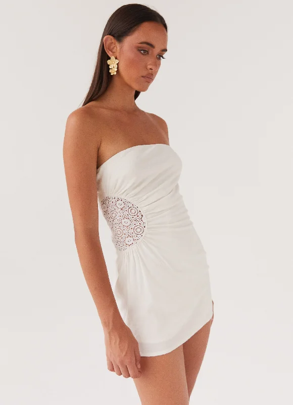 Palm Island Tube Mini Dress - White