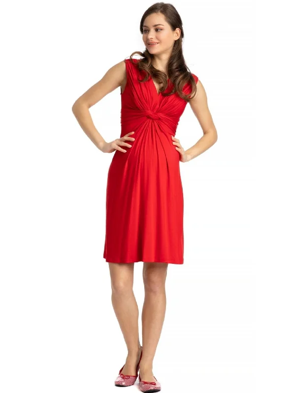 Papaver Maternity & Nursing Dress - Lipstick Red