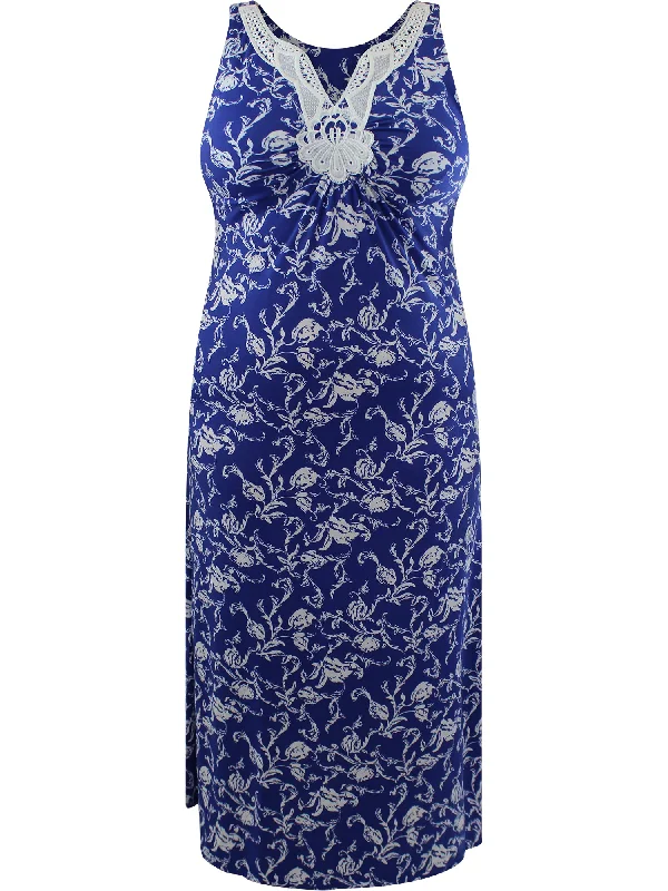 Floral Print Plus Size Sleeveless Maxi Dress