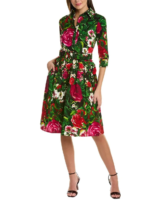 Samantha Sung Audrey 1 3/4-Sleeve Shirtdress