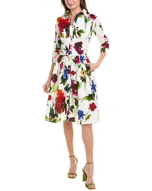 Samantha Sung Audrey 1 3/4-Sleeve Shirtdress