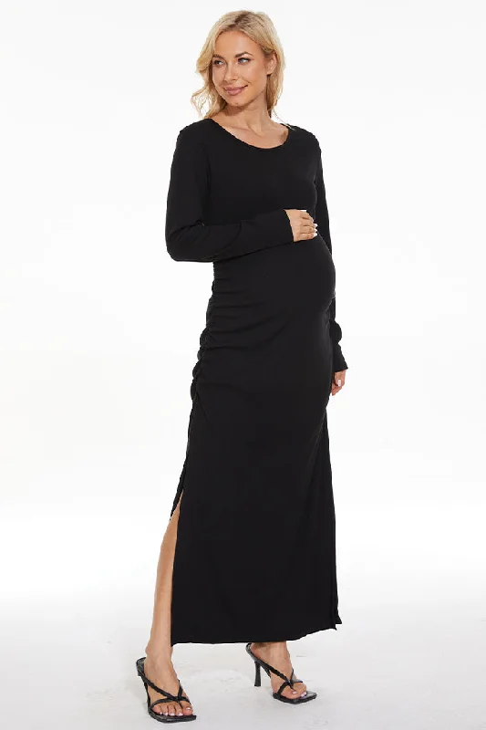 Smallshow Long Sleeve Maternity Maxi Dress