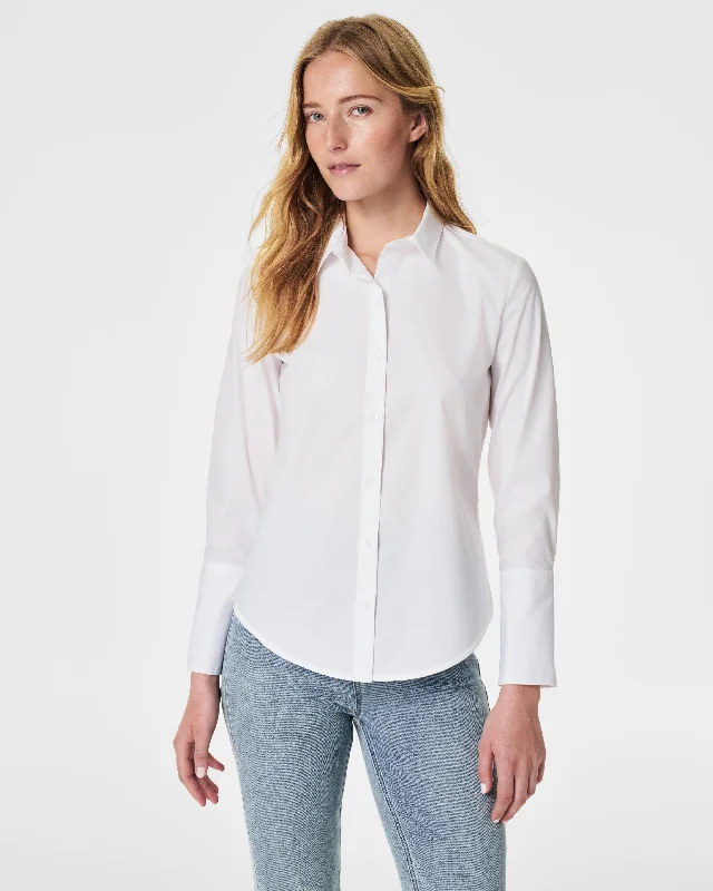 SPANX® Poplin Fitted Button-Down Shirt