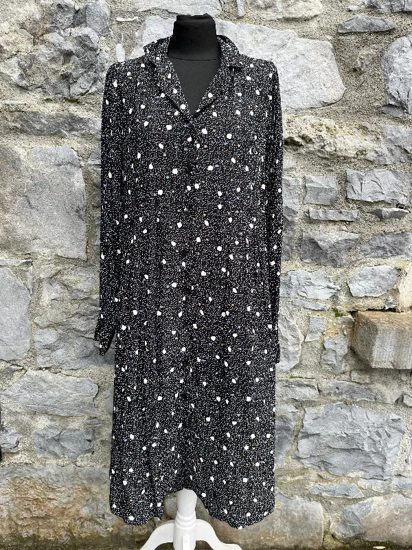 Spotty black maternity dress uk 8-10