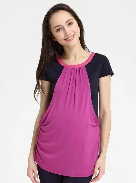 Orea Contrast Nursing Top Plum