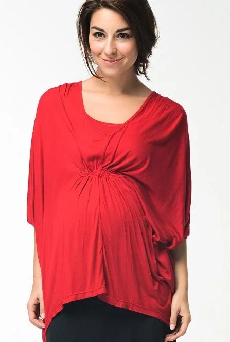 Mabel Maternity Top Red