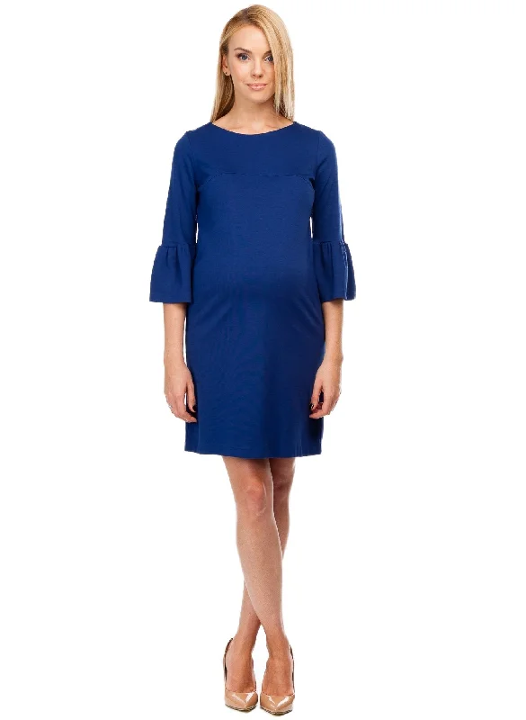 Taormina Nursing Maternity Dress - Midnight Blue