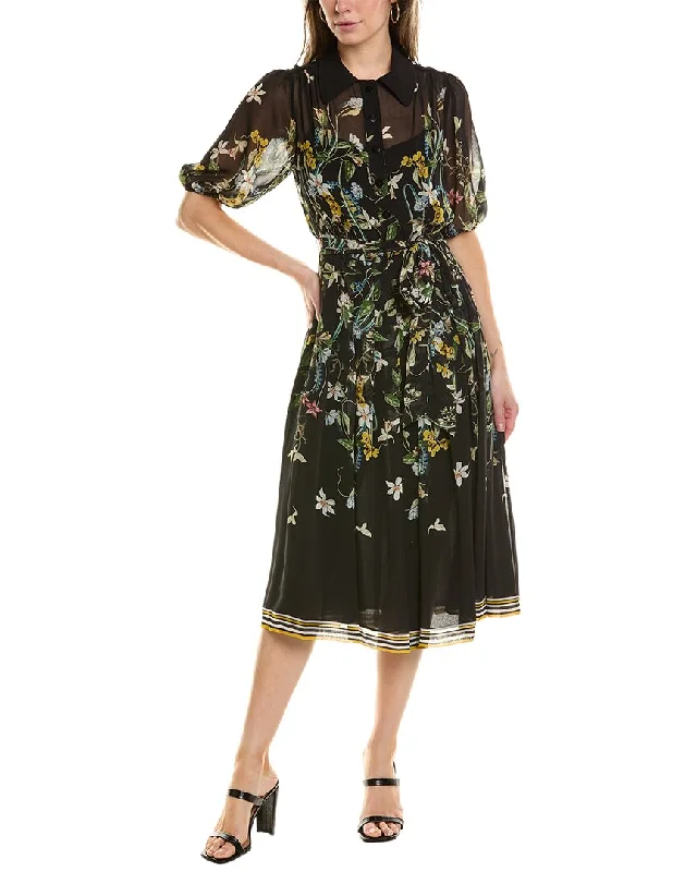 Teri Jon by Rickie Freeman Chiffon Shirtdress