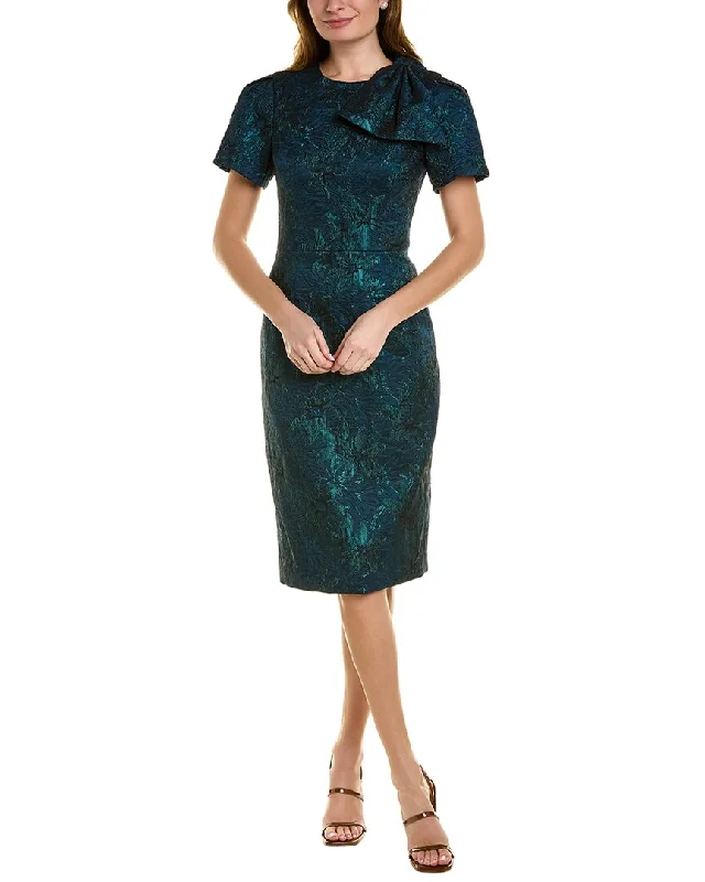 Teri Jon by Rickie Freeman Metallic Jacquard Cocktail Dress