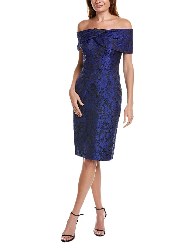 Teri Jon by Rickie Freeman Off-The-Shoulder Sheath Dress